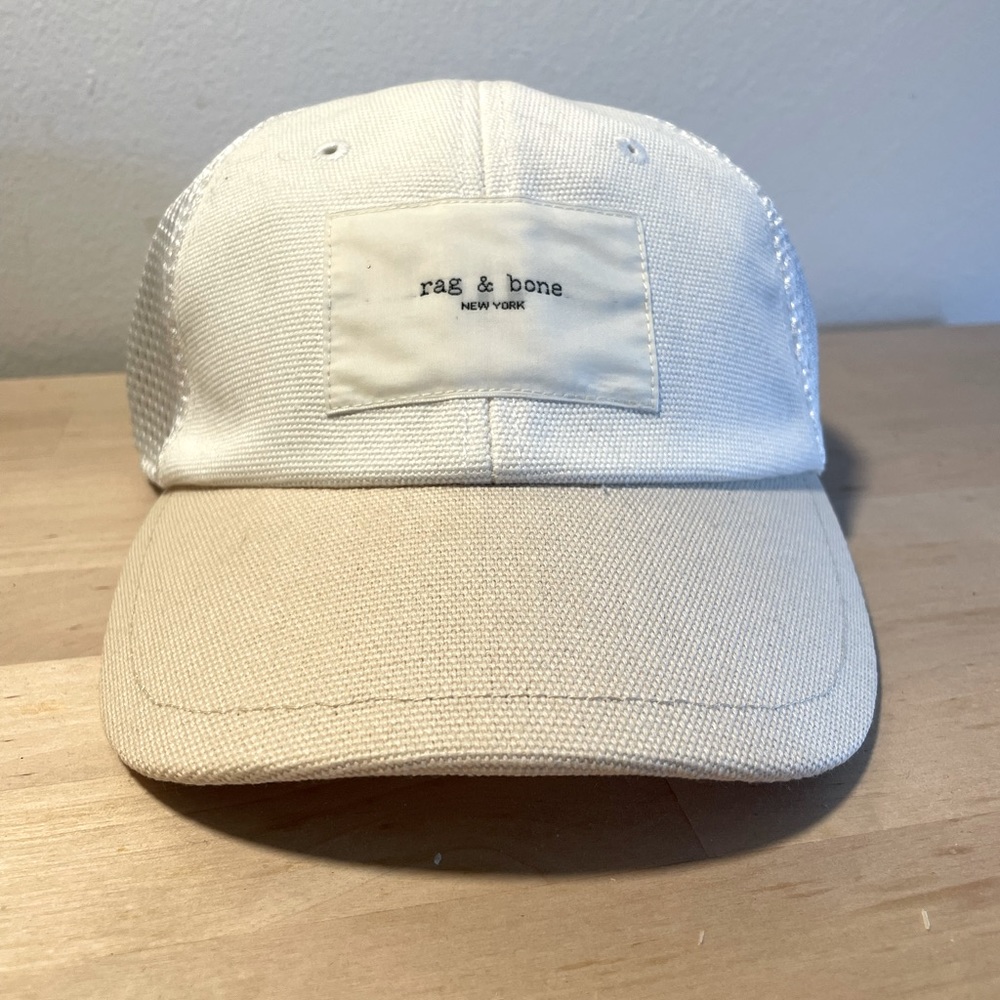 Rag & Bone mesh back cap cream and white